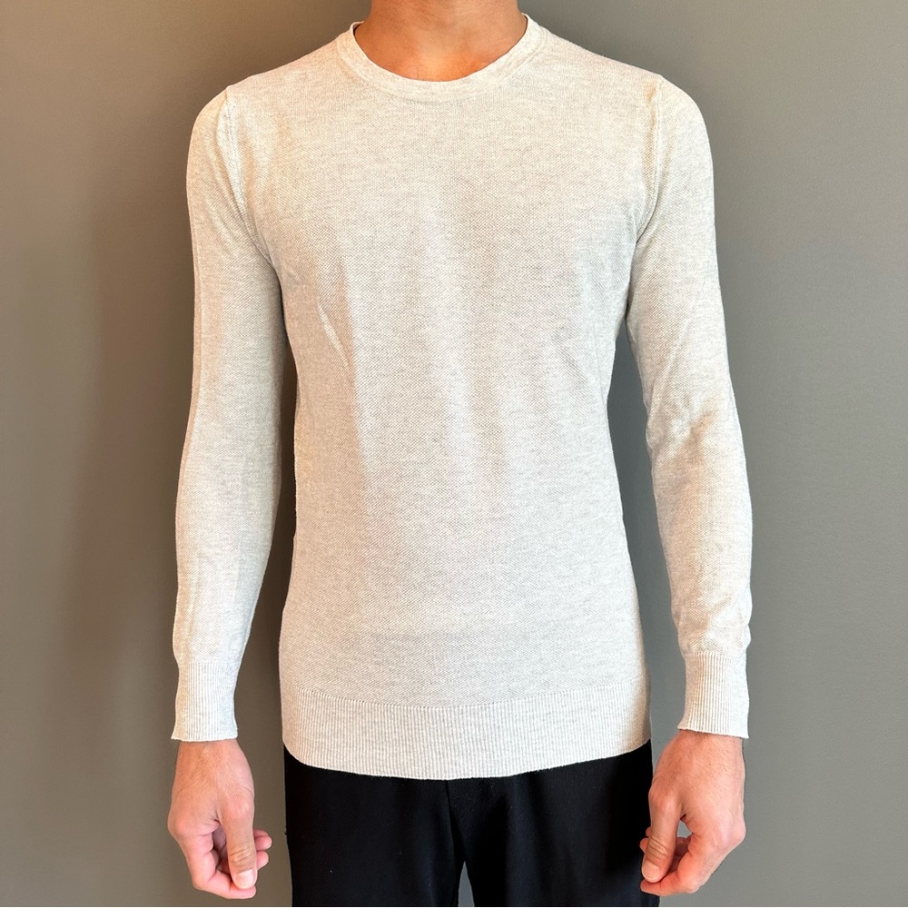 J Cree Men's Light Gray Lightweight Sweater